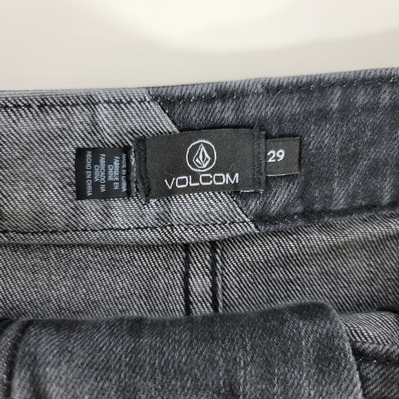 Volcom Tie Front Cut off Black Boyfriend Fit Denim Vintage Style Shorts size 29 - Picture 7 of 12